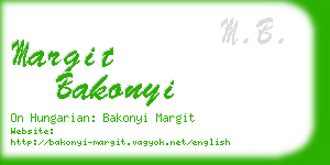 margit bakonyi business card